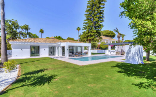 Renovated one-level villa in Elviria, Marbella with a private pool and Scandinavian design